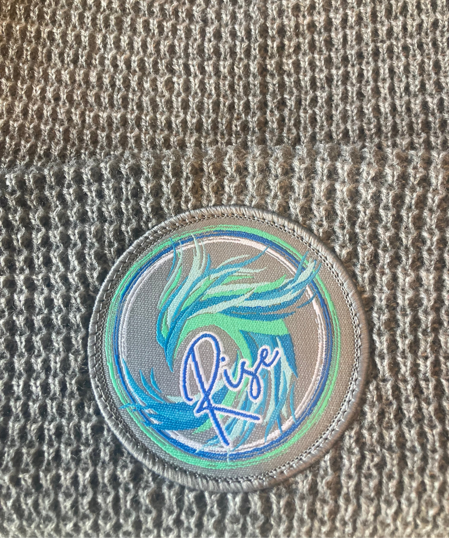 The Phoenix: Gray Waffle-Knit Beanie