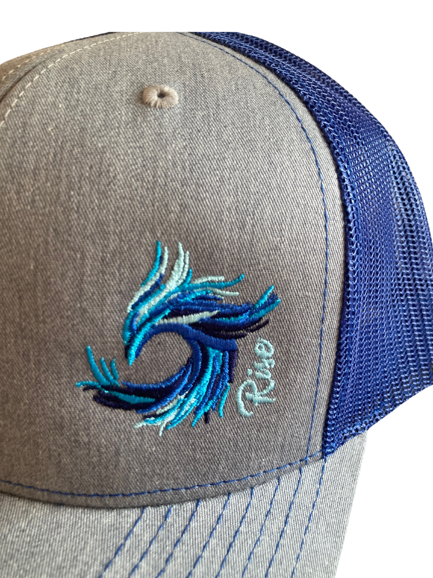 The Phoenix: Gray/Blue Trucker