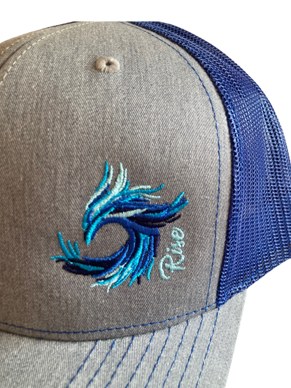The Phoenix: Gray/Blue Trucker